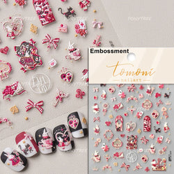 Flower Garland Lovely Bunny Rabbit Floral Wreath Bowknot Frame Spring Charm Heart 5D Adhesive Nail Art Stickers Manicure Decals (ONLINE ORDER ONLY)