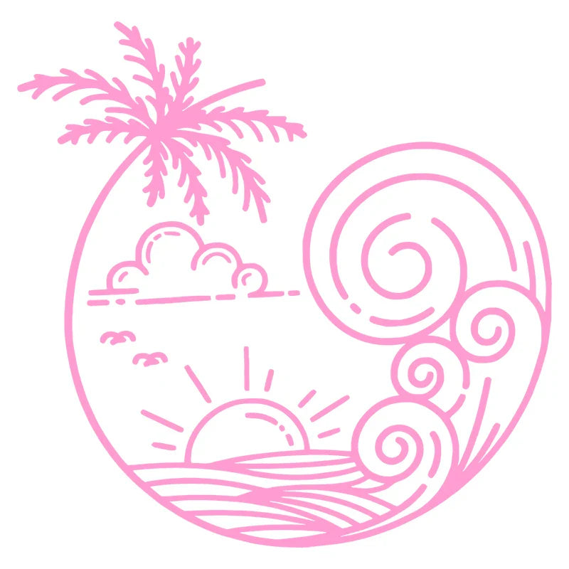 Beach Decal For Car Sticker Cover Laptop Vinyl Decal Computer Decal Bumper Window Stickers Beach Theme Decals Vinyl Decals (ONLINE ORDER ONLY)