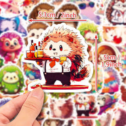 10/50Pcs Cartoon Animal Hedgehog Graffiti Waterproof Sticker Personalized Decoration Creative Refrigerator CupHelmetWholesale (ONLINE ORDER ONLY)