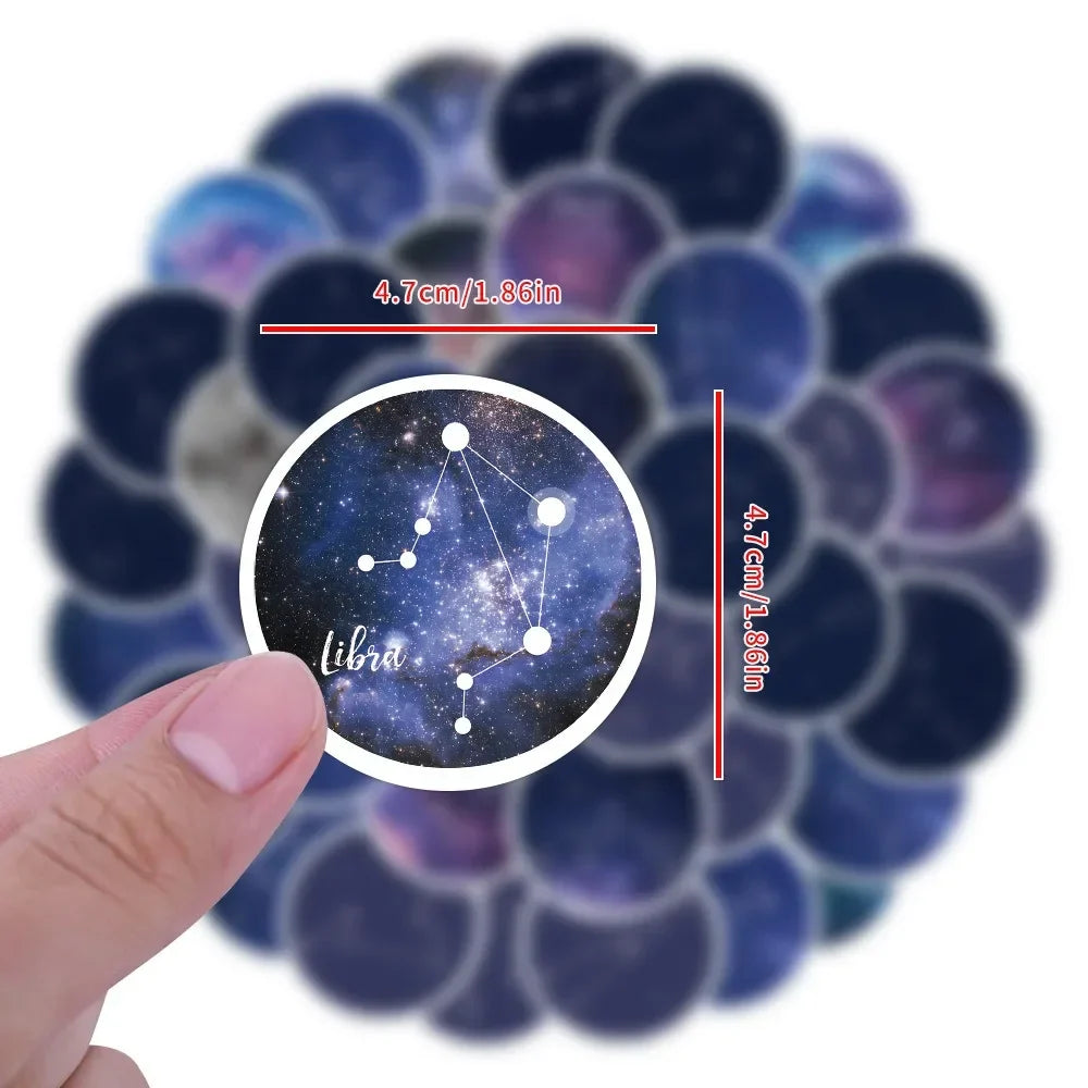 10/60Pcs Twelve Constellations Graffiti Stickers Laptop Computer Phone Luggage Guitar Waterproof Graffiti Bicycle Vinyl Sticker (ONLINE ORDER ONLY)