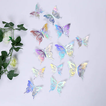 12pcs Suncatcher Sticker 3D Effect Crystal Butterflies Wall Sticker Beautiful Butterfly for Kids Room Wall Decal Home Decoration (ONLINE ORDER ONLY)