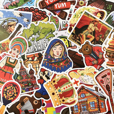 10/50PCS Russian Stickers for Laptops, Skateboards, Phones, Refrigerators, Graffiti Decor (Online Order Only)