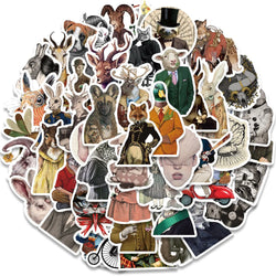 10/30/50PCS Dark Art Animal Retro Fancy Person Sticker Packs (Online Order Only)