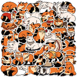 50pcs Cute Cartoon Animals Fox Graffiti Stickers For Laptop Water Bottle Luggage Notebook Phone Waterproof Graffiti Vinyl Decals (ONLINE ORDER ONLY)
