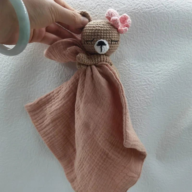 Baby Bib with Sleeping Animals Rattle (ONLINE ORDER ONLY)