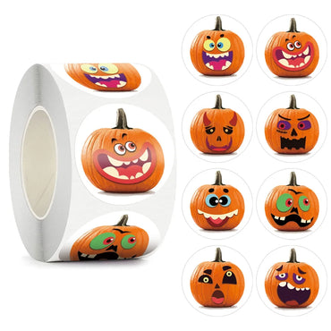 100-500Pcs Round Halloween Sticker 1inch Self Adhesive Label Paper Candy Bag Sticker wall decor wall stickers (ONLINE ORDER ONLY)