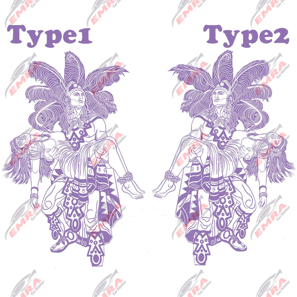 Aztec Man Women Stickers For Car Stickers External Accessories Hood Decoration Die Cutting Waterproof Prevent PVC Vinyl Decal (ONLINE ORDER ONLY)