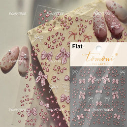 Dreamy Shiny Bowknot Ribbon Lace Delicate Tie Charming 5D Nail Art Decoration Sticker Self Adhesive Manicure Decal DIY Wholesale (ONLINE ORDER ONLY)