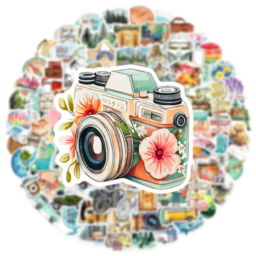 10/50/100pcs Outdoor Hiking Camping Travel Graffiti Stickers Aesthetic DIY Laptop Skateboard Motorcycle Cartoon Sticker Toy (ONLINE ORDER ONLY)