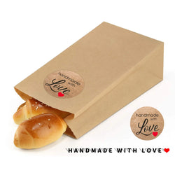 100-500pcs Brown Round Kraft Paper Sticker Handmade With Love Sticker Scapbooking For Envelope Seal Labels Stationery Sticker (ONLINE ORDER ONLY)