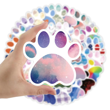 10/50Pcs Cute Dog Paw Stickers for Scrapbooking Phone Stationery Laptop Aesthetic Kawaii Sticker Pack Scrapbooking Material (Online Order Only)
