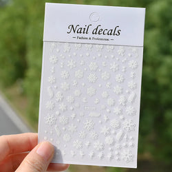 1PCS Laser Gold Snowflake Christmas Tree Nail Sticker 3D Adhesive Nail Decals Nail Art Accessories New Christmas Decoration 2024 (ONLINE ORDER ONLY)