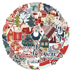 10/50PCS Kawaii Cartoon Christmas Art Aesthetic Stickers Pack for Kids Toy Diary Laptop Scrapbook Decoration Graffiti Sticker (Online Order Only)