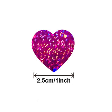 100-500pcs Heart Stickers for Envelopes Valentine's Day Sparkling Heart Stickers Decorative Love Stickers Holiday Decoration (Online Order Only)