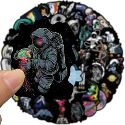 Outer Space Astronaut Stickers - 10/30/50pcs Waterproof Decals for Laptop, Skateboard, Fridge, Luggage (ONLINE ORDER ONLY)