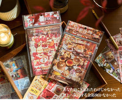 20 Sheets Japanese Retro Dessert Cut Film Sticker Book Y2K Sticker Journal Handbook Scrapbooking Kawaii Decoration Sticker Gift (ONLINE ORDER ONLY)