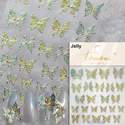 Butterfly Rose Laser Jelly Hot Stamping Lace Letter Flower Love Heart Bowknot 5D Self Adhesive Nail Art Stickers Manicure Decals (ONLINE ORDER ONLY)