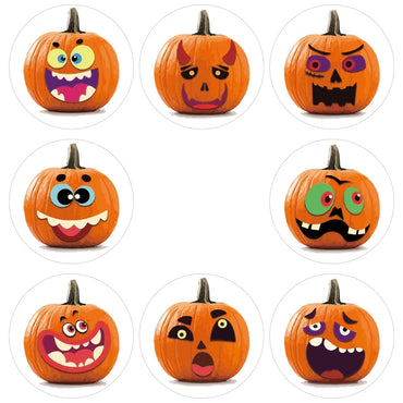 100-500Pcs Round Halloween Sticker 1inch Self Adhesive Label Paper Candy Bag Sticker wall decor wall stickers (ONLINE ORDER ONLY)