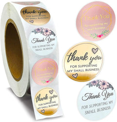 50-500pcs Thank You For Supporting My Small Business Floral Sticker Gift Packaging Seal Label Scrapbooking Stationery Stickers (Online Order Only)