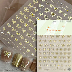 Pink Blue Purple Lovely Line Bowknot Lace Arc Curve Romantic Delicate Cording Embossed Adhesive Nail Art Sticker Manicure Decal (ONLINE ORDER ONLY)