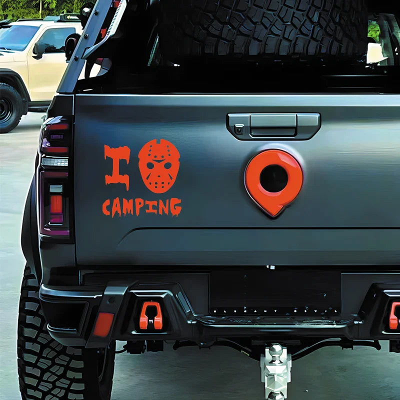 "CAMPING"Stickers,mask  jason creative funny decal high quality sticker for cars trucks motorcycles &laptops! (ONLINE ORDER ONLY)