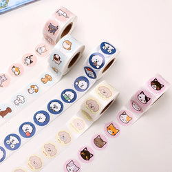 500pcs/Roll Cartoon Animal Stickers Anime Round Seal Diy Laptop Decals Stickers Cute Book Children Reward Kids Toy Gift (ONLINE ORDER ONLY)