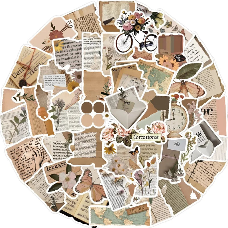 10/30/50PCS Copy Fragments PVC Sticker Aesthetic Children's Korean Stationery School Supplies Decoration Scrapbooking for Kids (ONLINE ORDER ONLY)