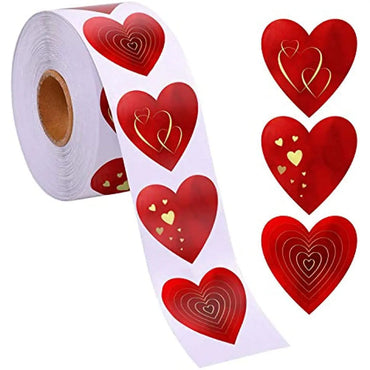 100-500 Heart Shape Of Red Stickers Seal Labels Stickers Scrapbooking For Package And Wedding Gift Decoration Stationery sticker (ONLINE ORDER ONLY)