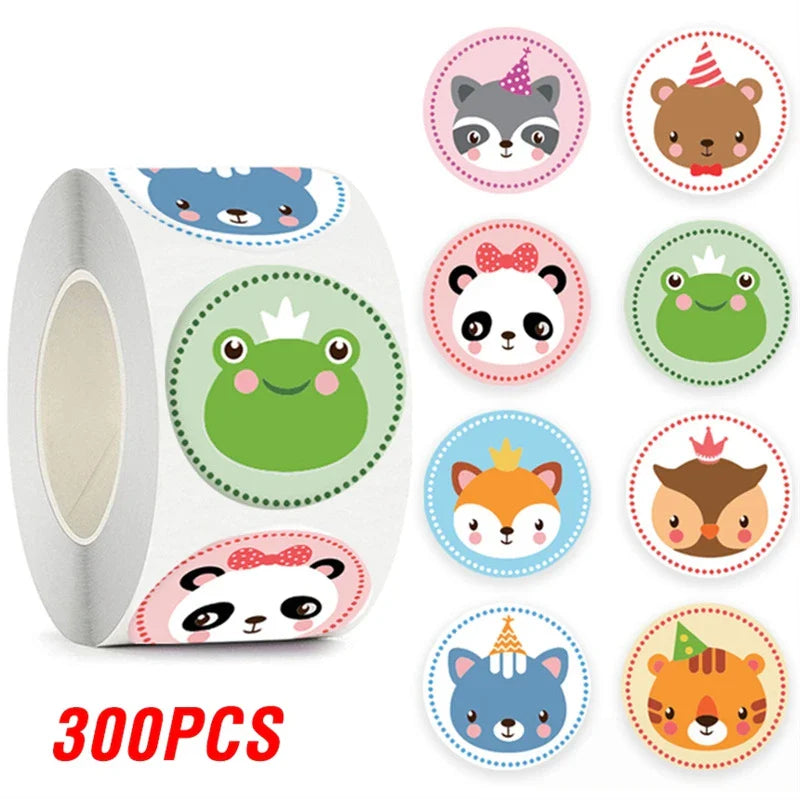 100-500pcs Cartoon Animal Reward Stickers for Kids Cute Gift Decor Stickers Labels School Encourage Children Stationery Stickers (Online Order Only)