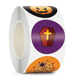 100-500pcs Halloween Vampire Round Stickers Envelope Sealing Labels Candy Bag Sticker Halloween Decoration Decor Pumpkin (Online Order Only)