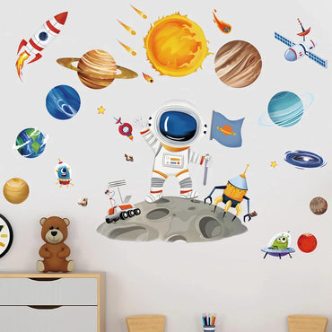 3D Astronauts Wall Sticker Kids Room Decor Mural Art Poster (Online Order Only)