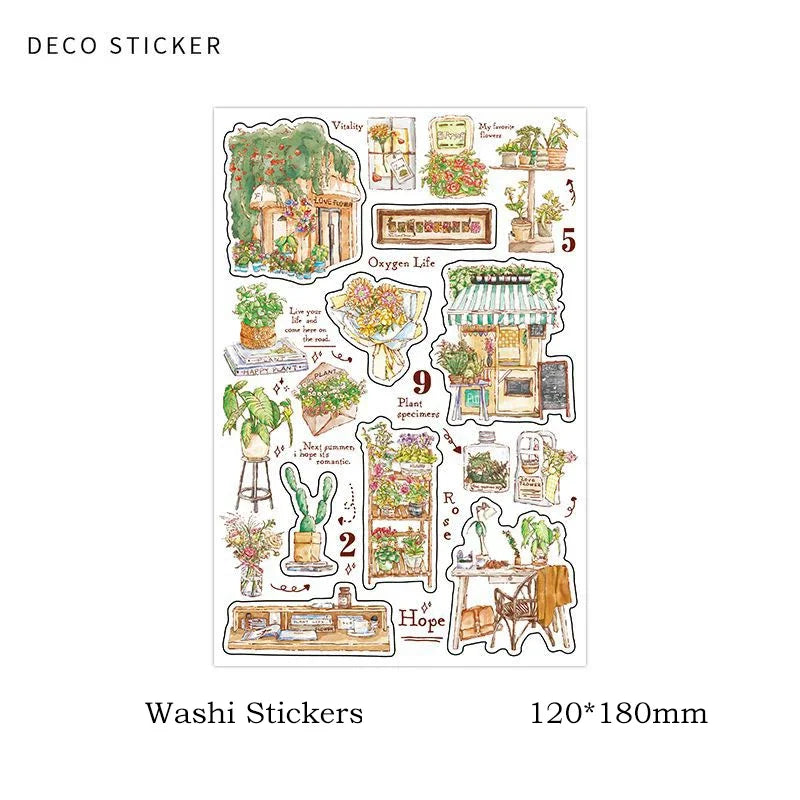 Journamm Cute Stickers Scrapbooking Supplies Materials Collage Junk Journal Adhesive Decor Diary Album Planner Craft Stickers (Online Order Only)