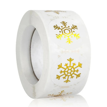 100-500Pcs Gold Snowflake Christmas Stickers Candy Bag Envelopes Sealing Label Christmas Gifts Box Decorations Sticker (ONLINE ORDER ONLY)