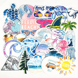 Ocean Beach Starfish Stickers Waterproof Decal Pack for Laptop, Motorcycle, Luggage, Snowboard, Car, Fridge (ONLINE ORDER ONLY)
