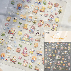 Cute Cat Cherry Sweet Cake Dog Butter Cookie Coffee Strawberry Jam Ice Cream Adhesive Nail Art Decoration Sticker Manicure Decal (Online Order Only)