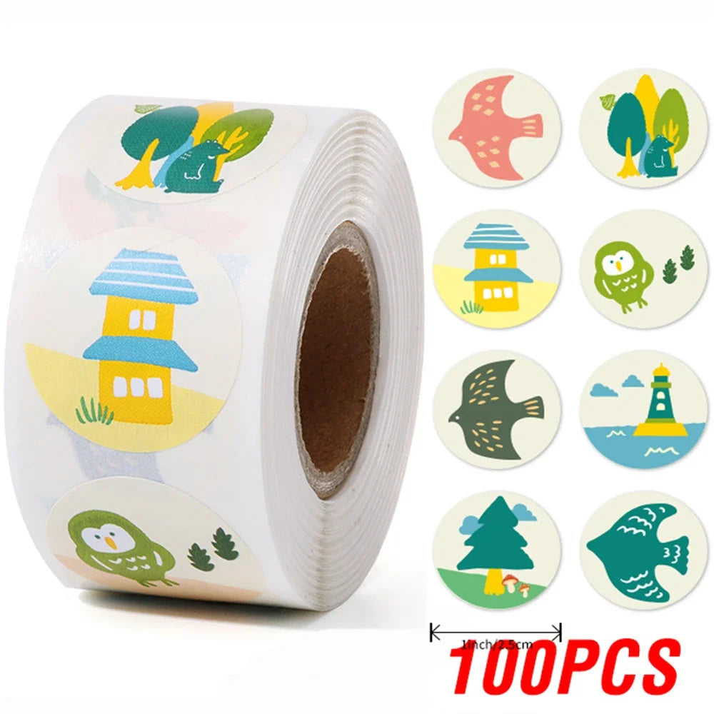 100-500pcs Reward Stickers Teachers Encourage Labels for Kid Motivational Stickers Cute Animals for Students Stationery Labels (ONLINE ORDER ONLY)