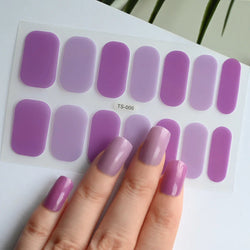 14Tips Solid Color Stickers Nail Art Supplies European & American Simple Decals Oil Film Decals Press on Nails Stickers Designer (ONLINE ORDER ONLY)