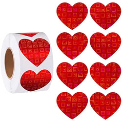 100-500 Heart Shape Of Red Stickers Seal Labels Stickers Scrapbooking For Package And Wedding Gift Decoration Stationery sticker (ONLINE ORDER ONLY)