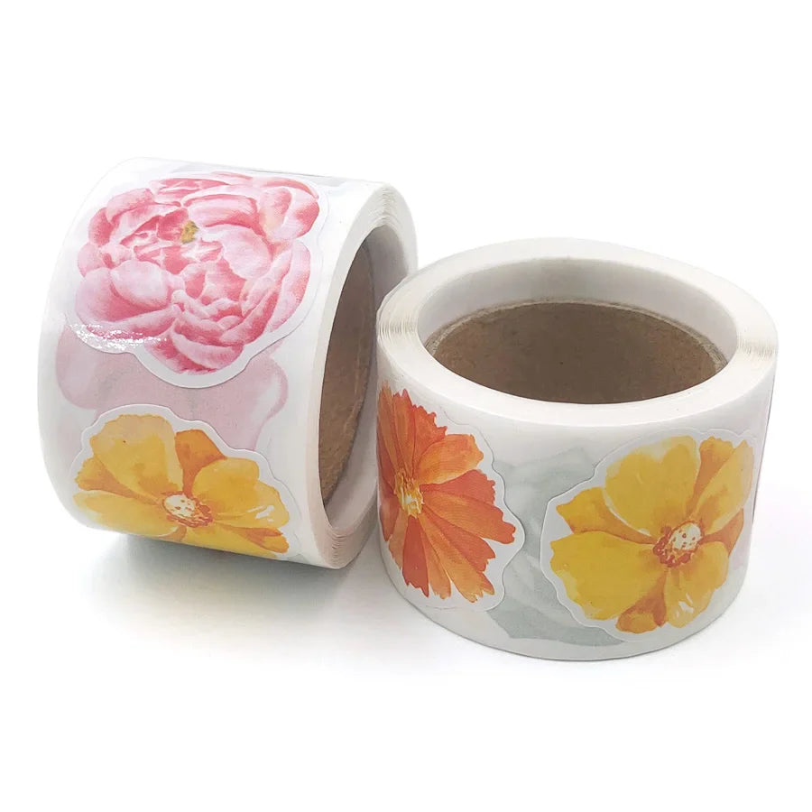 150pcs/roll Colorful Flowers Stickers 3.8cm/1.5inch Party Gift Decoration Label Scrapbook Stationery Stickers (ONLINE ORDER ONLY)