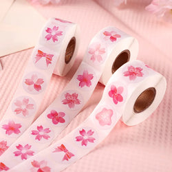 Cherry Blossom Stickers 1-Inch, 100-500 Pcs, Scrapbooking & Party Decorations, Sakura Gift Labels (Online Order Only)