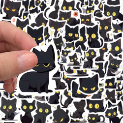 10/30/50/100PCS Cute Cartoon Black Cats Stickers Funny Animals Decals Decoration For Laptop Fridge Phone Stationery Bike Kid Toy (ONLINE ORDER ONLY)