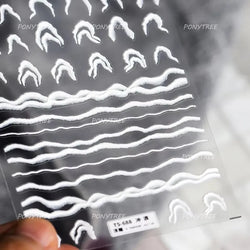 French Style Bronzing Arc Lava Metal Flow Curvy Delicate Punk Charming Self Adhesive Nail Art Stickers Manicure Decals Wholesale (Online Order Only)