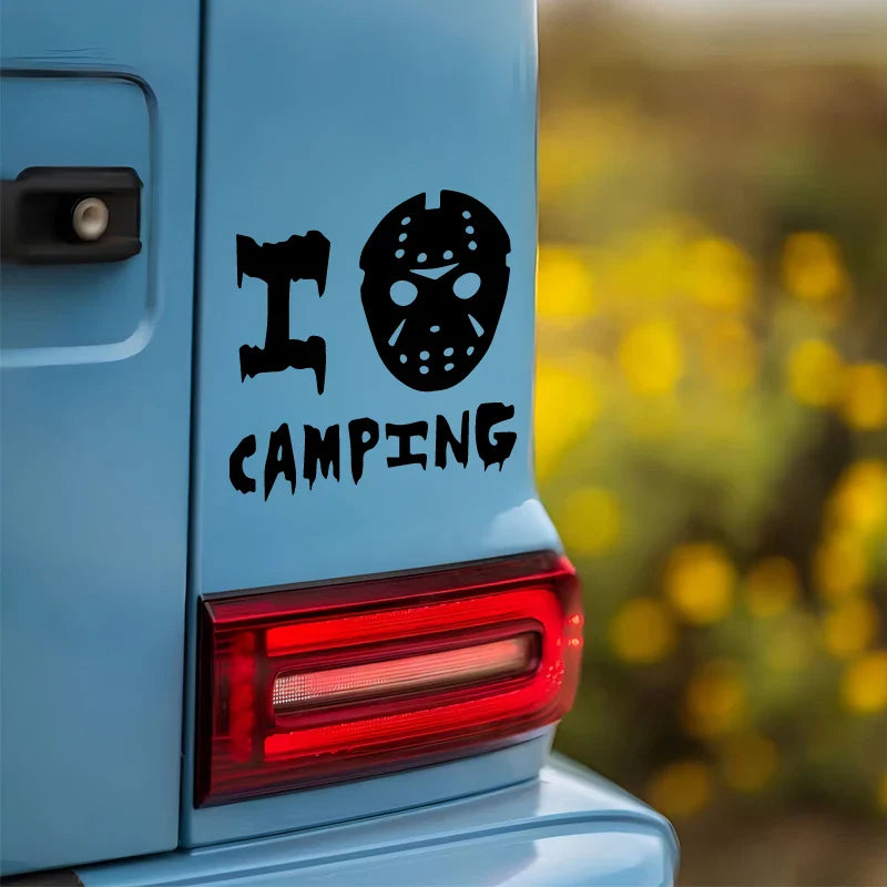 "CAMPING"Stickers,mask  jason creative funny decal high quality sticker for cars trucks motorcycles &laptops! (ONLINE ORDER ONLY)