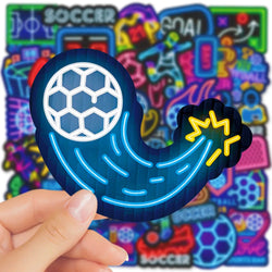 Neon Football Stickers 10/30/50pcs Soccer Cartoon Decals for Phone Laptop Luggage Skateboard Bike (Online Order Only)