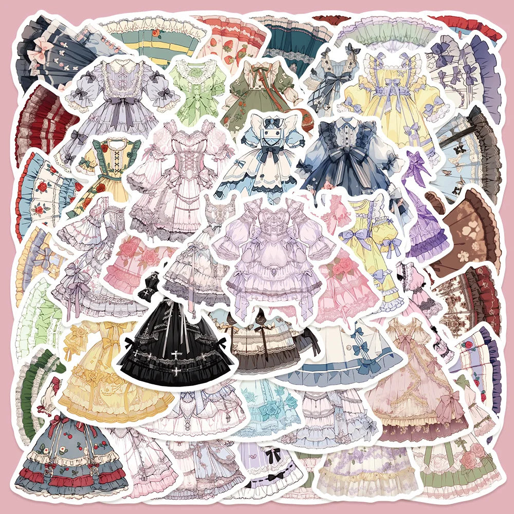 50pcs Lolita Graffiti Stickers for Helmet, Desktop, Wall Decoration, DIY (Online Order Only)