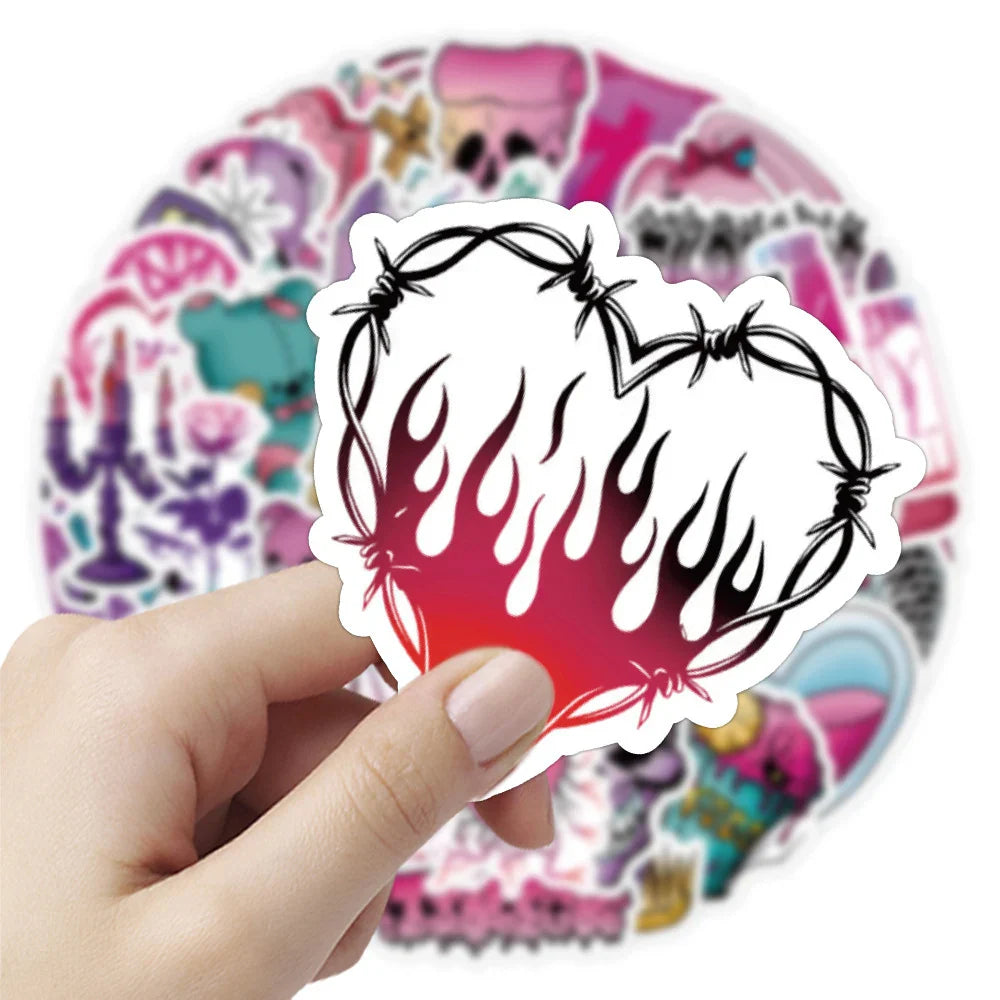 10/30/60pcs Magic Gothic Skull Cool Stickers Decals Laptop Luggage Phone Suitcase Notebook Guitar Waterproof Sticker Kids Toys (ONLINE ORDER ONLY)