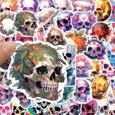 10/30/50PCS Cool Skull Stickers Aesthetic Cute Decoration DIY Skateboard Phone Laptop Scrapbook Bike Car PVC Waterproof Kids Toy (ONLINE ORDER ONLY)