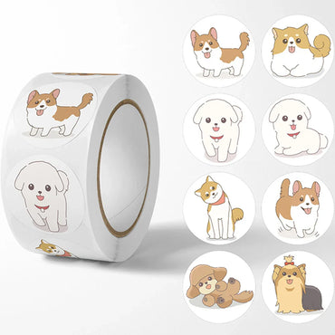 100-500pcs Reward Sticker Cartoon Dog Pattern Encouragement Stickers For Students Teachers Cute Animals Stationery Stickers (ONLINE ORDER ONLY)