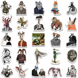 10/30/50PCS Dark Art Animal Retro Fancy Person Sticker Packs (Online Order Only)