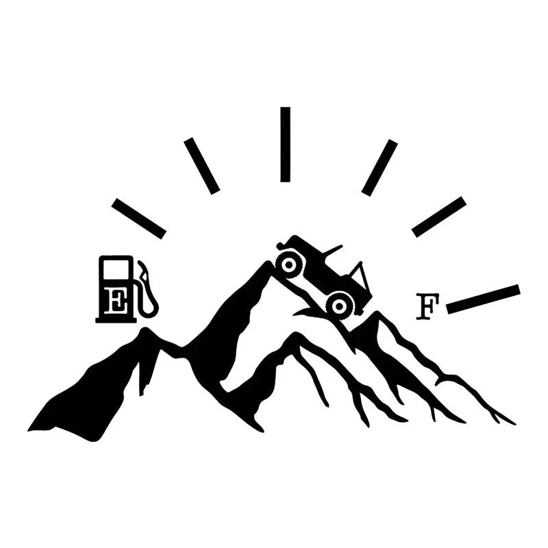 Truck Fuel Mountain Full Gas Gauge Sticker for Car Fuel Tank Cap Door Decoration Automotive Supplies Stickers PVC Vinyl Decals (ONLINE ORDER ONLY)